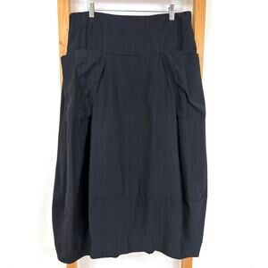 Comfy USA Black Elastic Back Waistband Pull On Midi Skirt XL